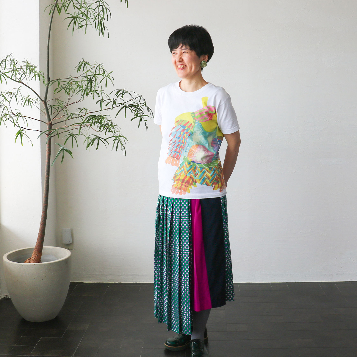秋田人形道祖神 TシャツTYPE.A 生地紹介