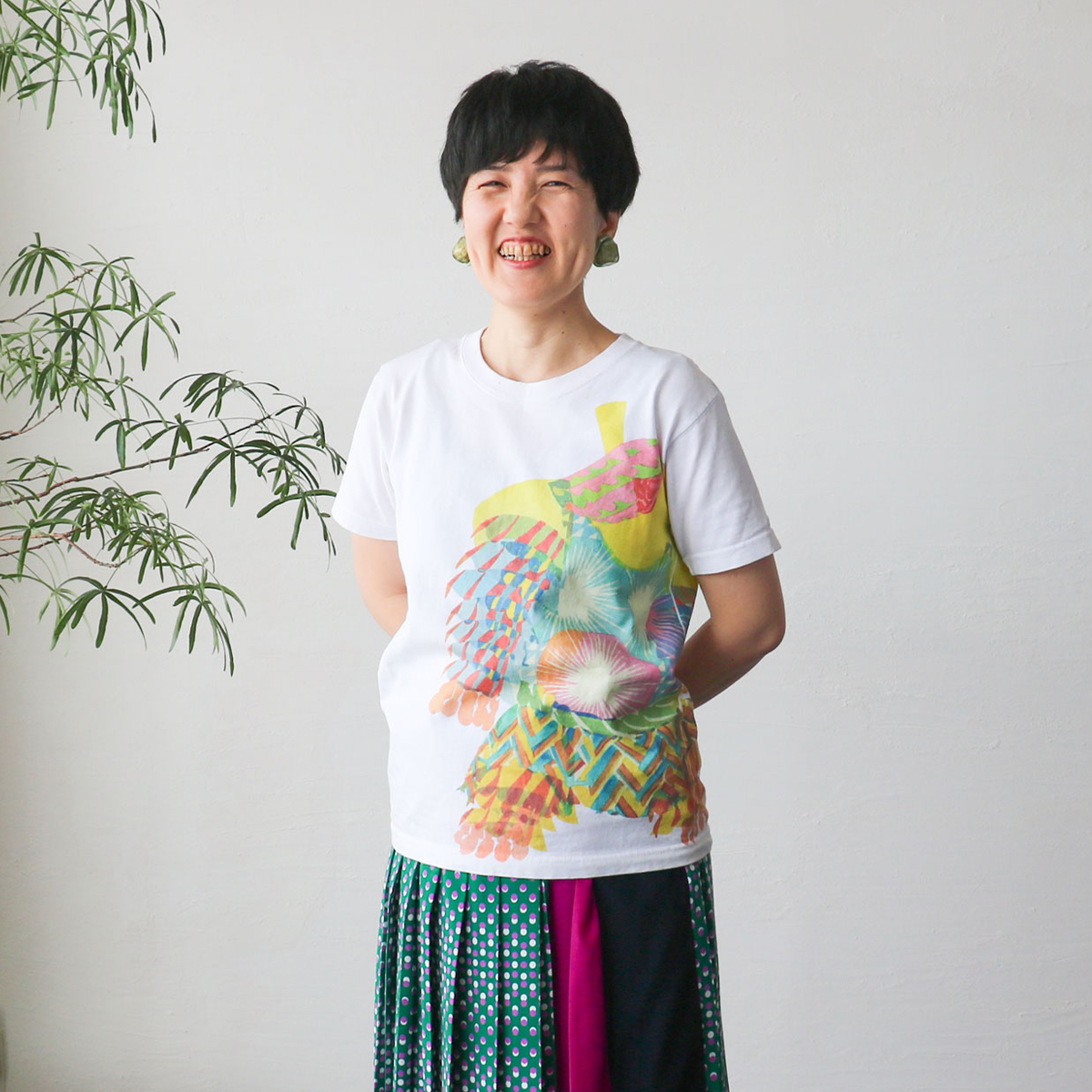 秋田人形道祖神 TシャツTYPE.A 背面
