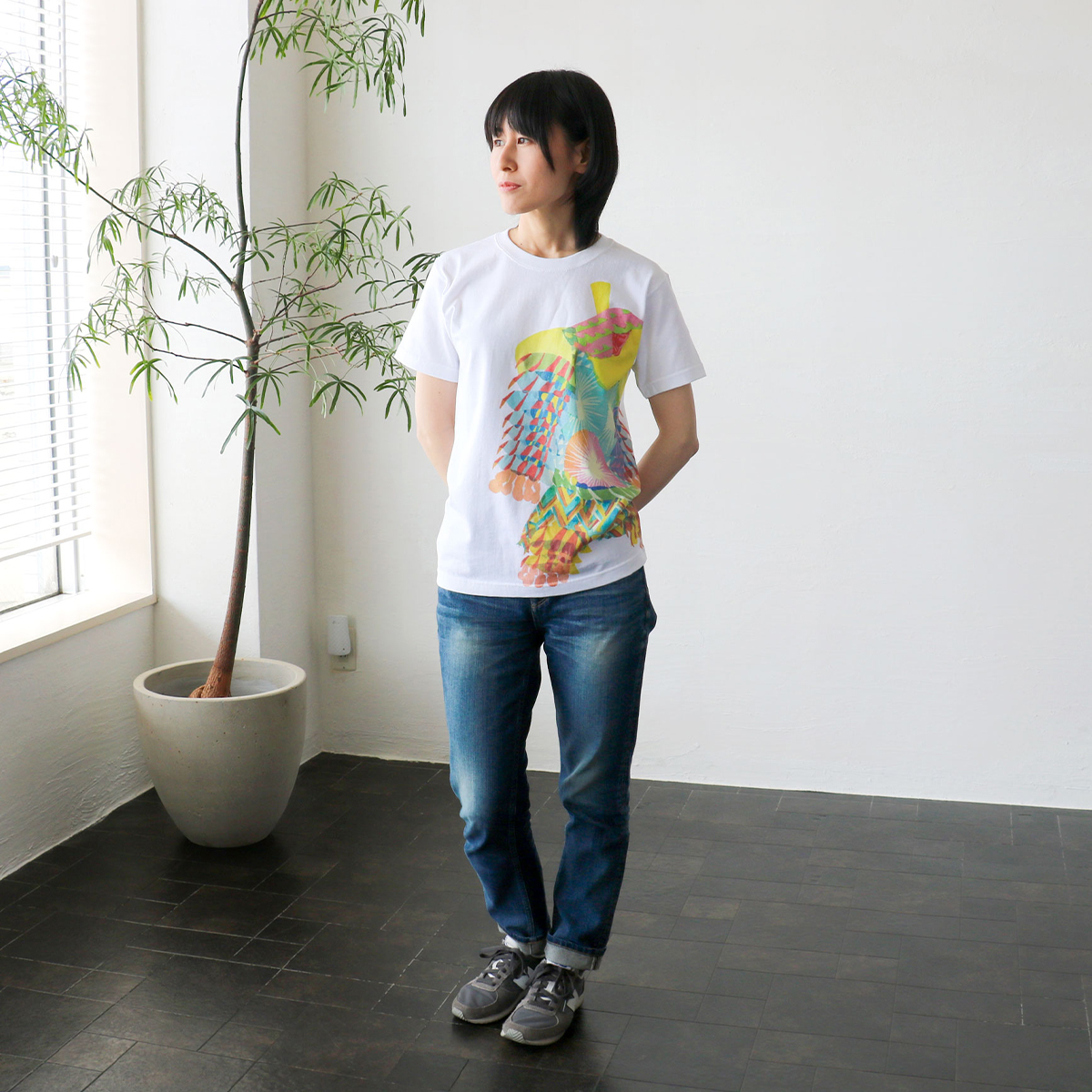 秋田人形道祖神 TシャツTYPE.A 背面
