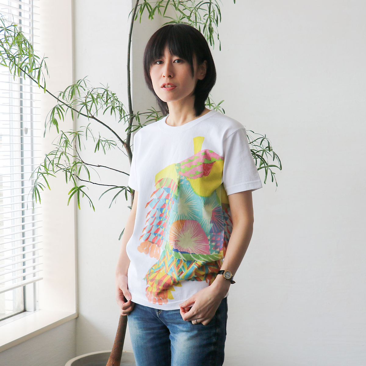 秋田人形道祖神 TシャツTYPE.A 背面