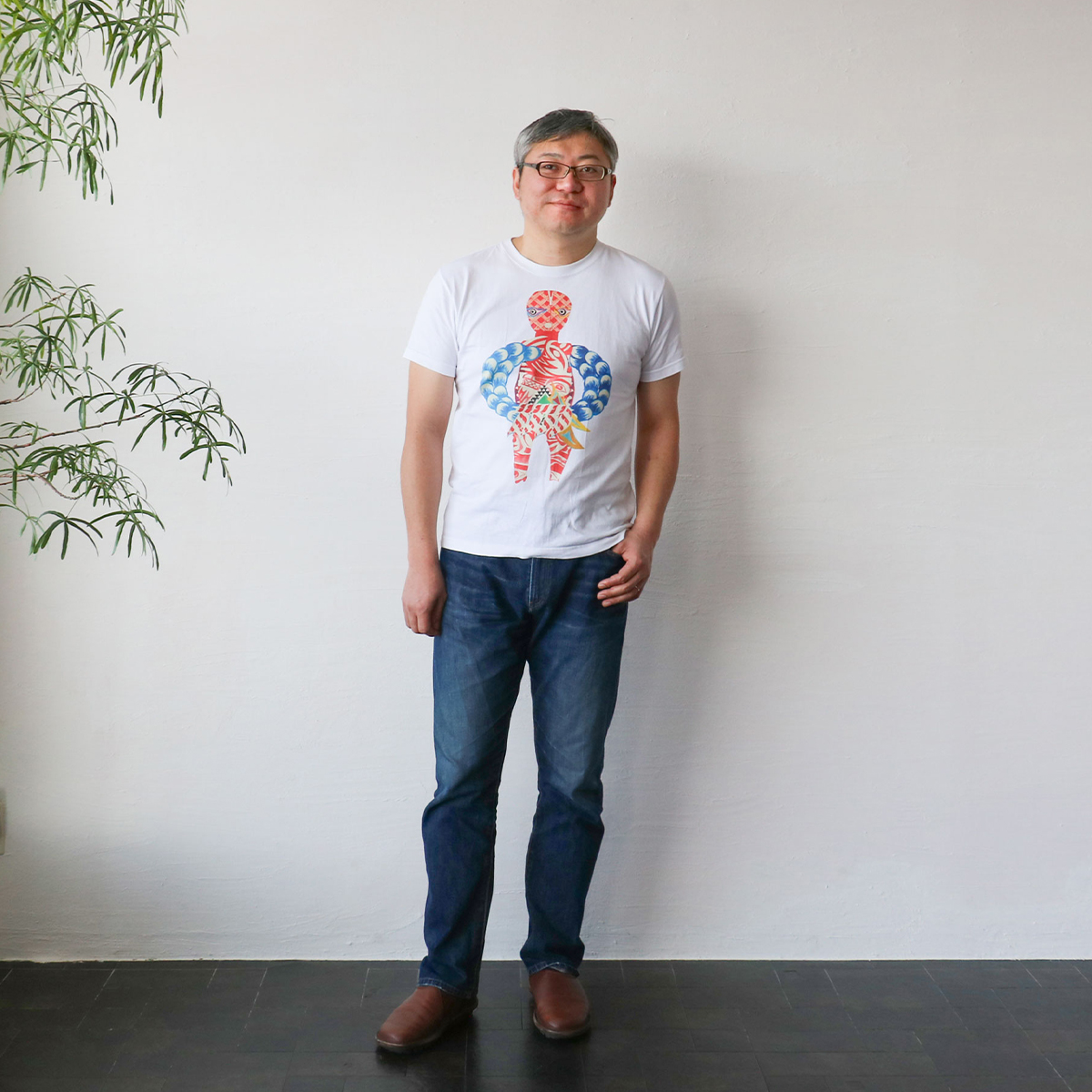 秋田人形道祖神 TシャツTYPE.A 背面