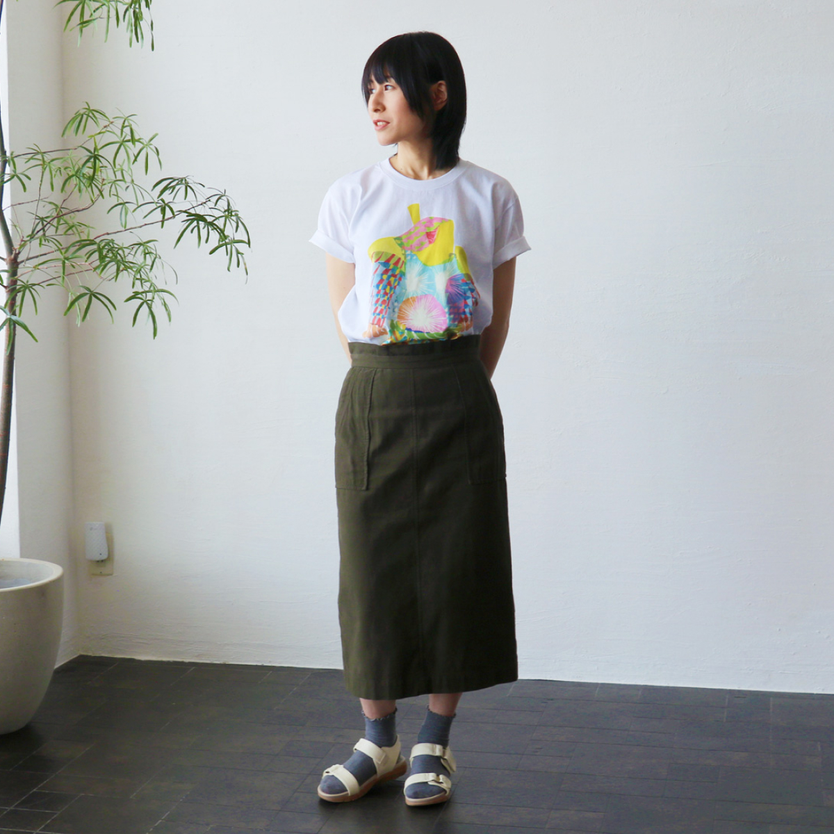 秋田人形道祖神 TシャツTYPE.A 背面