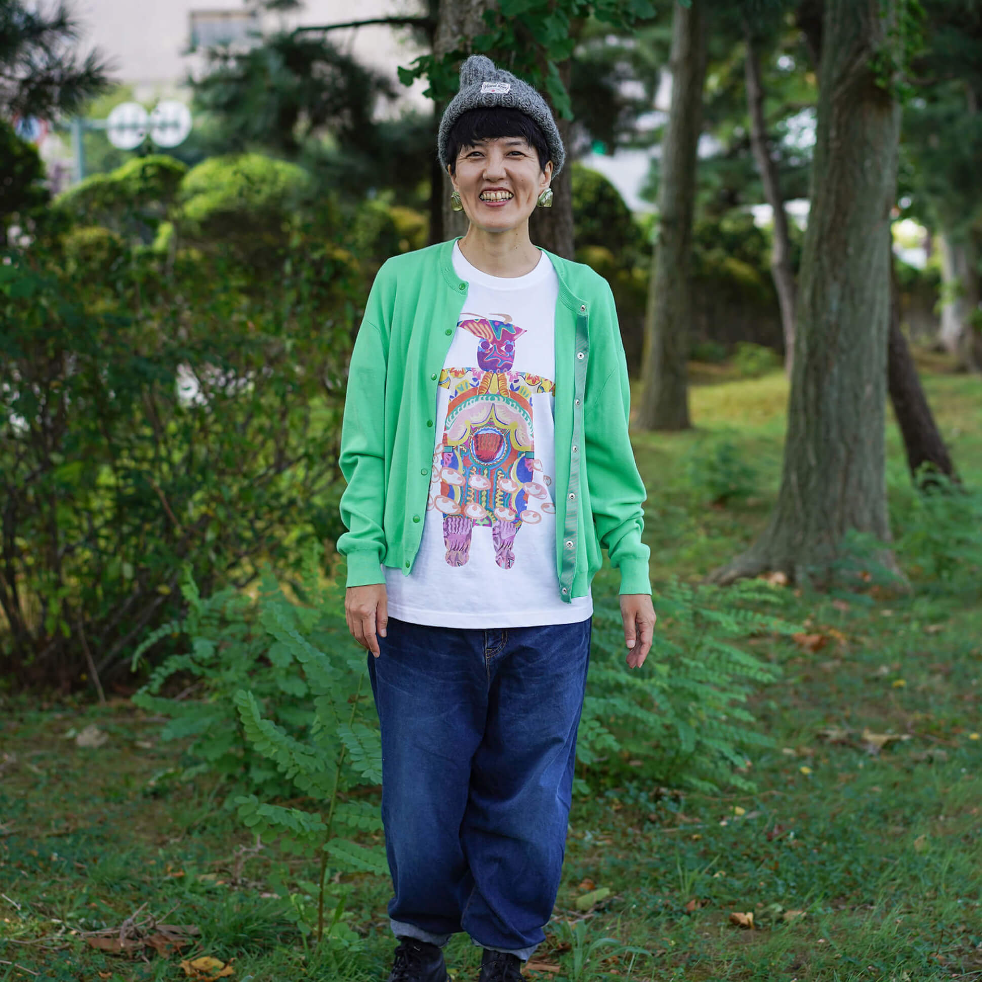 秋田人形道祖神 TシャツTYPE.D 着こなし紹介