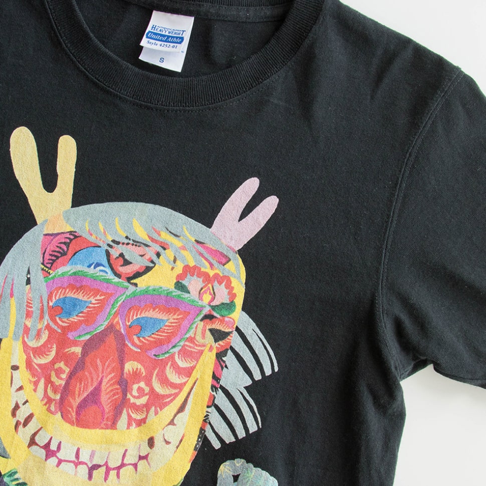 秋田人形道祖神 Tシャツ ナマハゲ ブラック 生地紹介