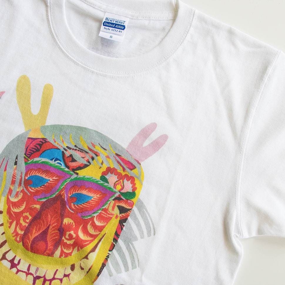 秋田人形道祖神 Tシャツ ナマハゲ ホワイト 生地紹介