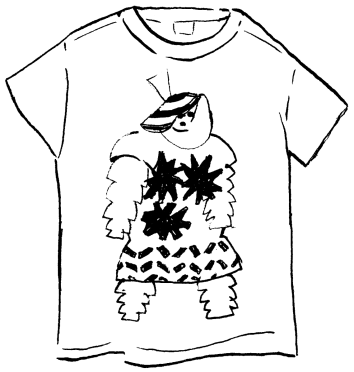 秋田人形道祖神Tシャツイラスト